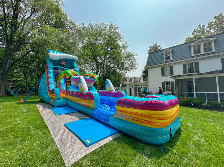 beach life 20ft double lane water slide rental