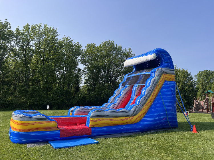 fire & ice 18ft double lane water slide rental