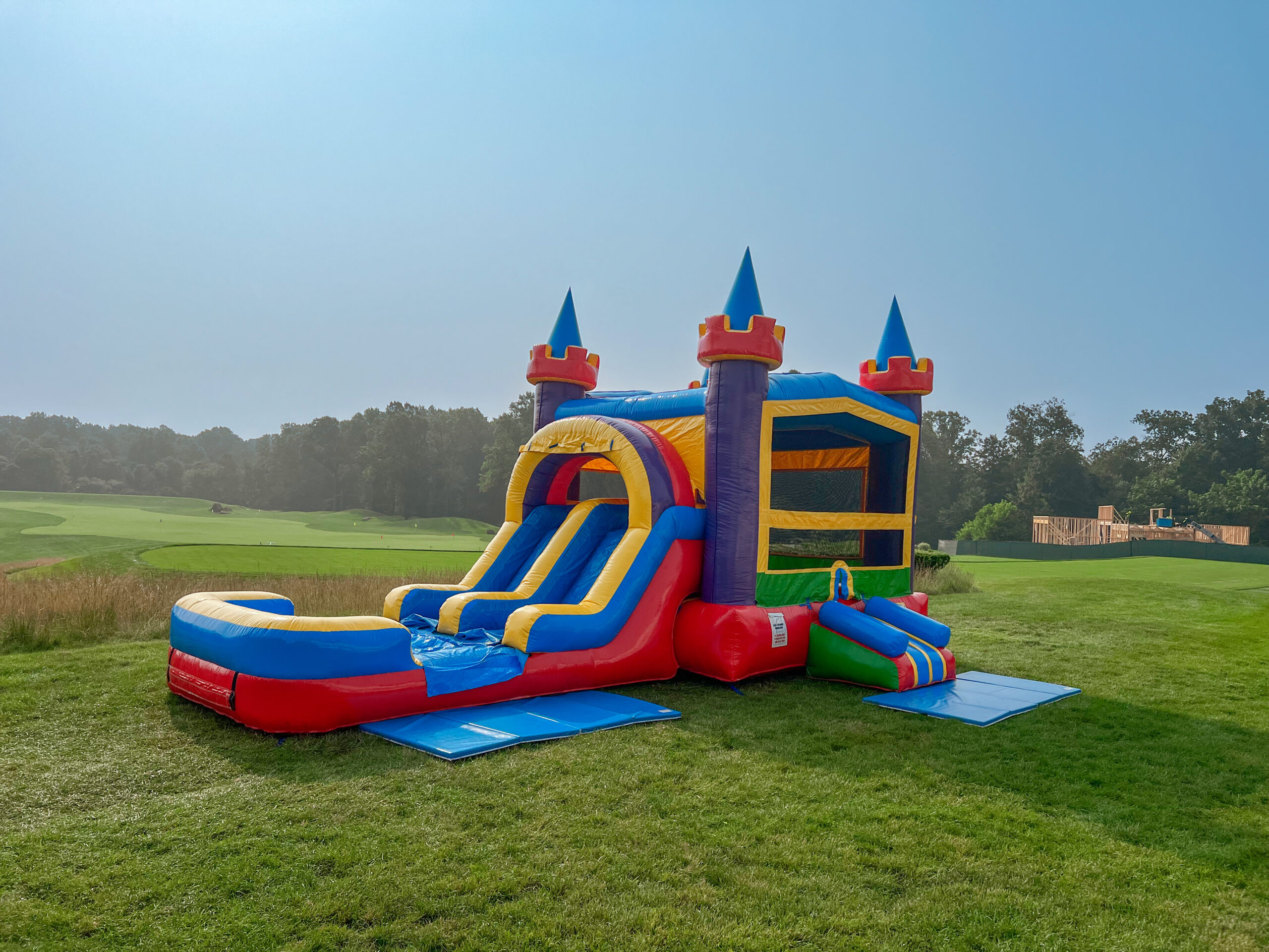 double lane combo inflatable bounce house rental