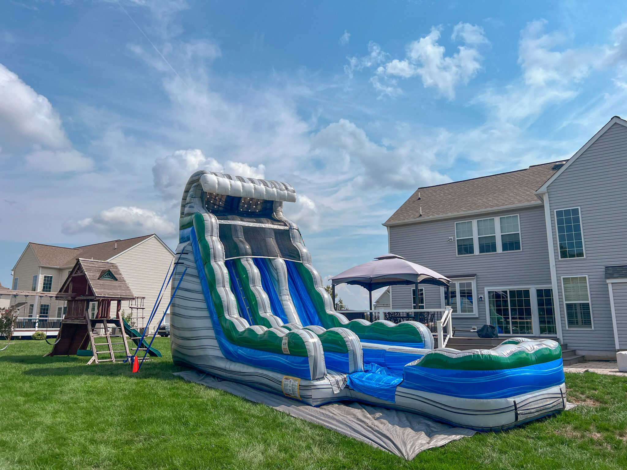 22ft double lane emerald falls water slide rental